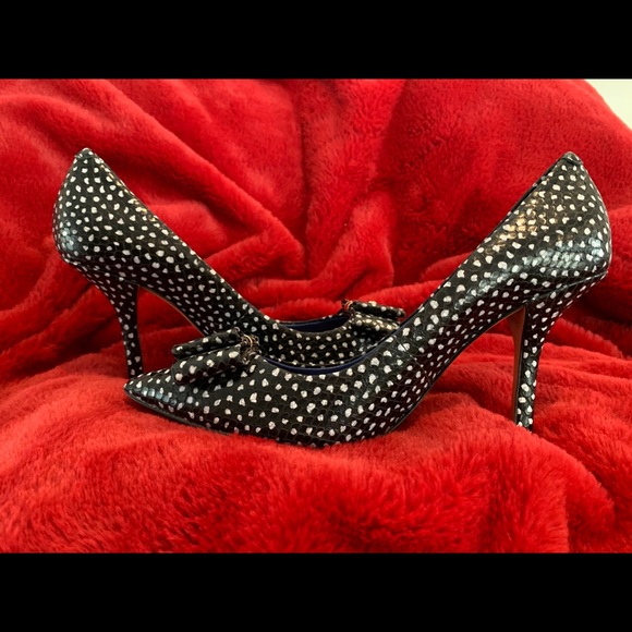 Coach Landrie Black & White Polka Dot Heels - Picture 5 of 8